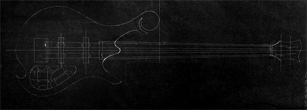 Xylem custom bass design with signature scroll