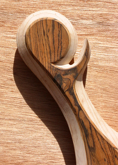 Bocote top on an ash bass scroll