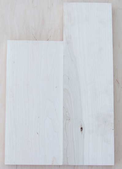 Maple bass body blank for a four-string, back