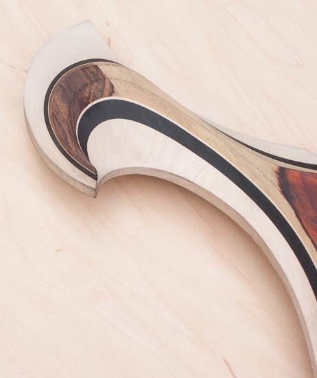 Custom scroll on a Xylem bass guitar