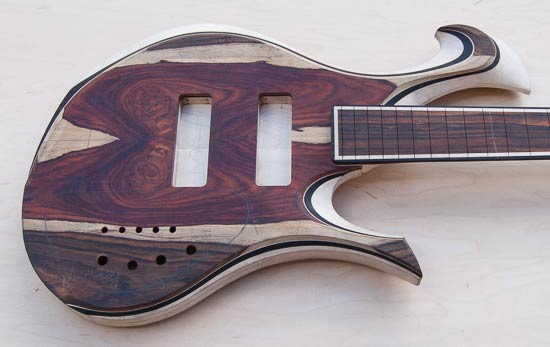 Xylem custom bass with cocobolo/ebony body