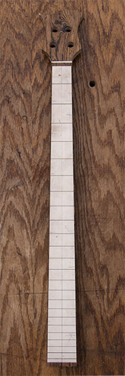Maple custom bass neck with bocote binding