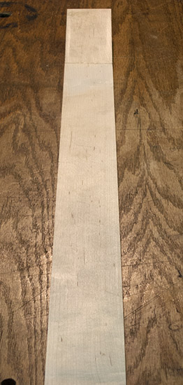 Short scale custom bass neck, back