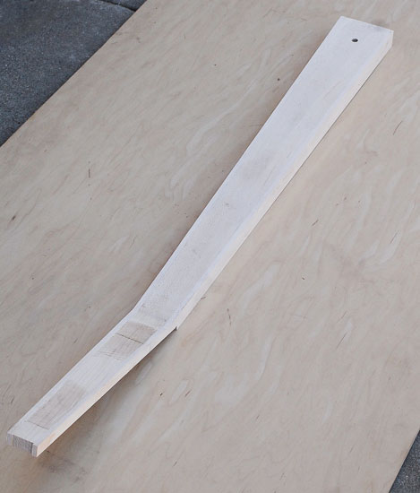 Maple laminate neck blank for a custom bass