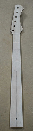 Maple bass neck with reverse-inline headstock