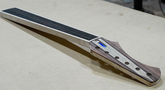 Custom 6-string bass neck with ebony fingerboard