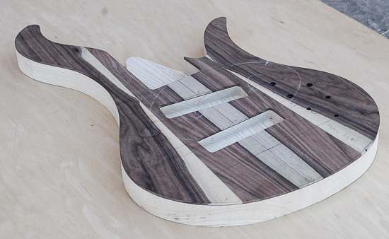 Swamp ash 6-string Xylem bass guitar body