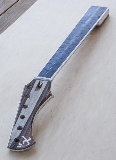 Xylem 6-string bass guitar neck after carving