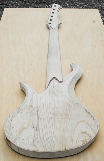 Swamp ash custom bass guitar build