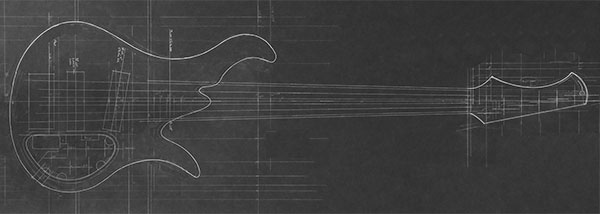 Design of a custom 6-string bass with traditional body shape