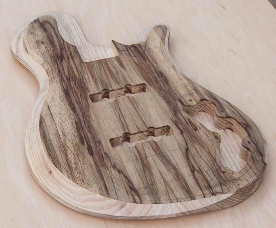 Ash custom bass body with single-cut design