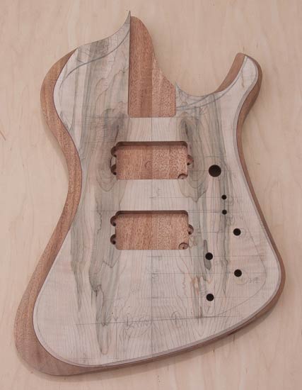 Custom bass body with Thunderbird shape