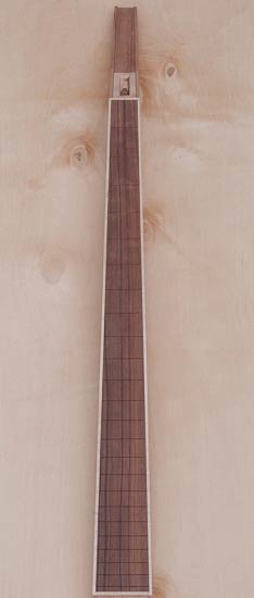 Maple bass neck w/ pau ferro fretboard, during construction