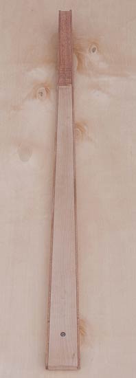 Custom bass neck with mahogany stringers, maple core