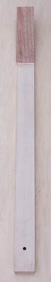 Maple neck blank for a 4-string bass guitar, back