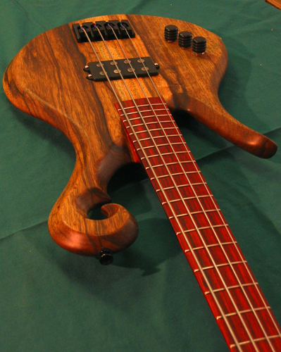 Xylem custom bass with cocobolo fretboard and black limba body
