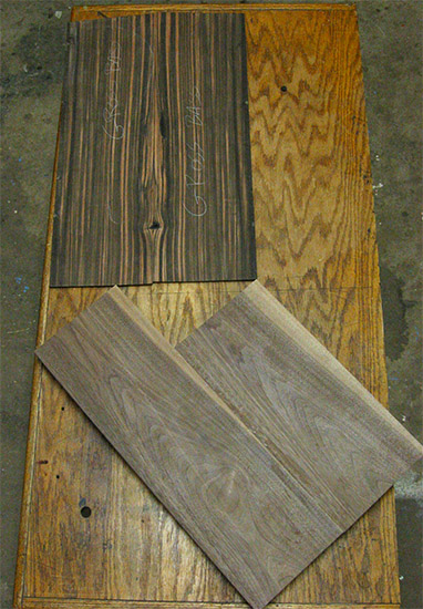 Macassar ebony top and walnut body of a custom bass