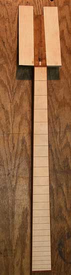 Custom bass neck before profile carving