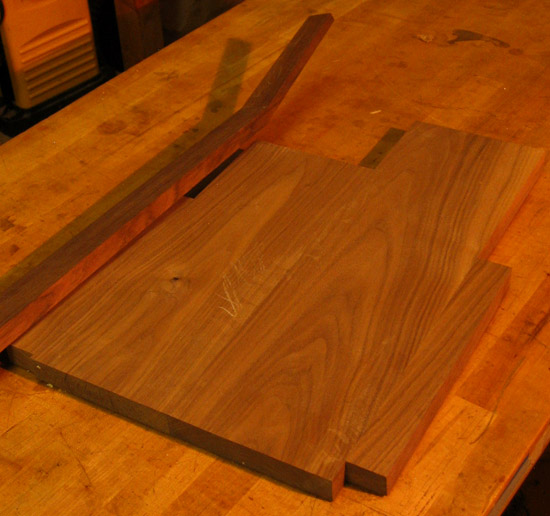 Black walnut body and neck blanks from the back