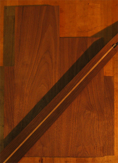 Black walnut body and neck blanks for a 5 string bass