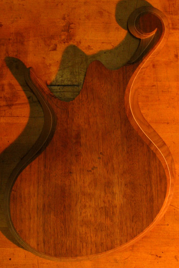 Black walnut top on a Xylem custom bass