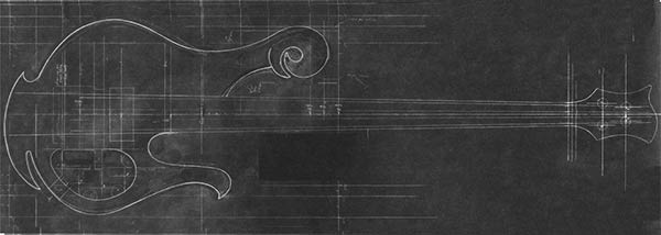 Short scale bass design w/ Kahler tremolo