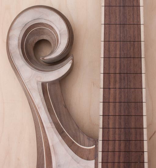 Xylem-style scroll on a custom bass horn