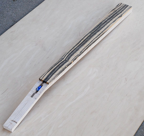Custom bass neck for a 35 inch scale bass guitar