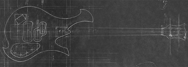 Lefty custom bass design with ball scroll