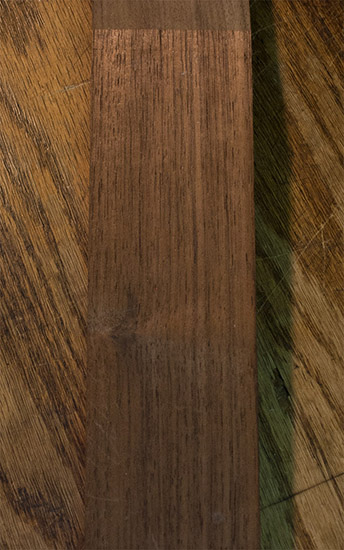 Custom bass neck made of Peruvian walnut