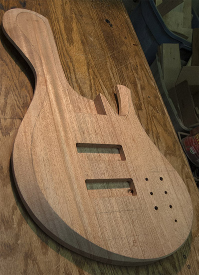 5 string sub-contra bass with arm bevel