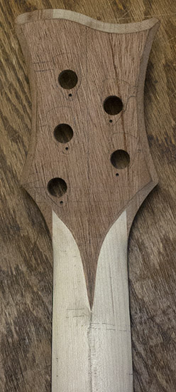 5-string sub-contra bass headstock, back