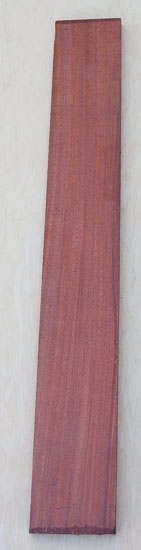 Bloodwood fretboard blank for a custom bass build
