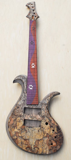 Custom bass build w/ dog paw inlays