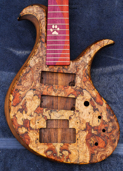 Exotic bass build w/ purpleheart and bloodwood fingerboard