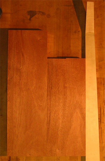 Xylem 5 string bass mahogany body blank and maple neck blank