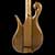 Rear of the custom bass' body with black limba top, bocote neck accent and bird's eye maple neck