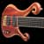 Fretless custom bass with Delano pickups in playing position