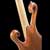 Zebrawood neck heel of a 5 string custom bass