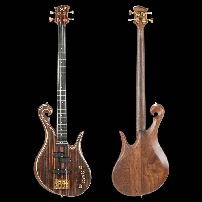Exotic custom bass with Michael Pope preamp, EMG P/J pickups