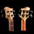 Four string Xylem bass headstock, front and back, with Hipshot tuners