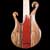6 string bass guitar, string-thru body, bloodwood stripe, back