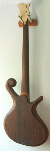 The custom bass from the rear after the first coat of finish