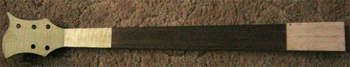 The custom bass neck from behind