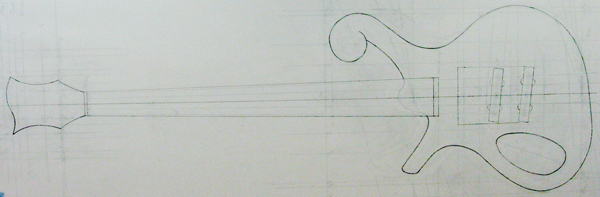 Design of a 5 string lefty fretless bass