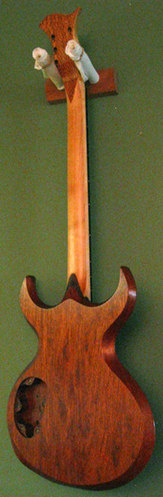 Rear view of the guitar with fresh finish