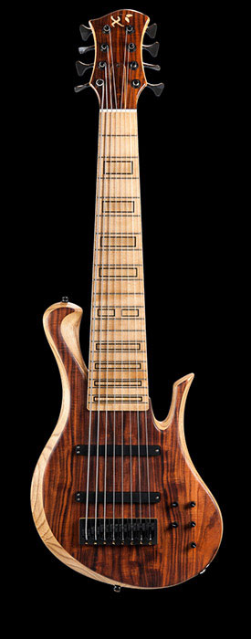 8 string custom bass with Delano pickups