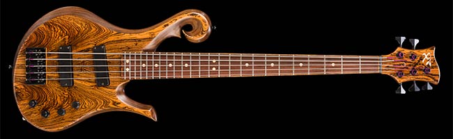 5-string custom bass w/ Nordstrand pickups, Audere Classic 4-band preamp