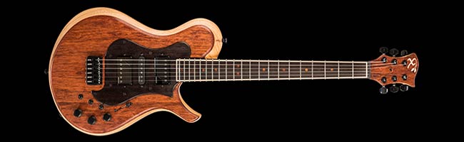 Single cutaway guitar with wenge pickguard and three Fluence pickups