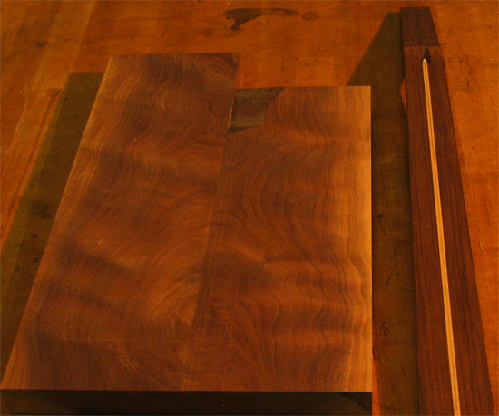 Black walnut body and neck blanks for a Xylem guitar